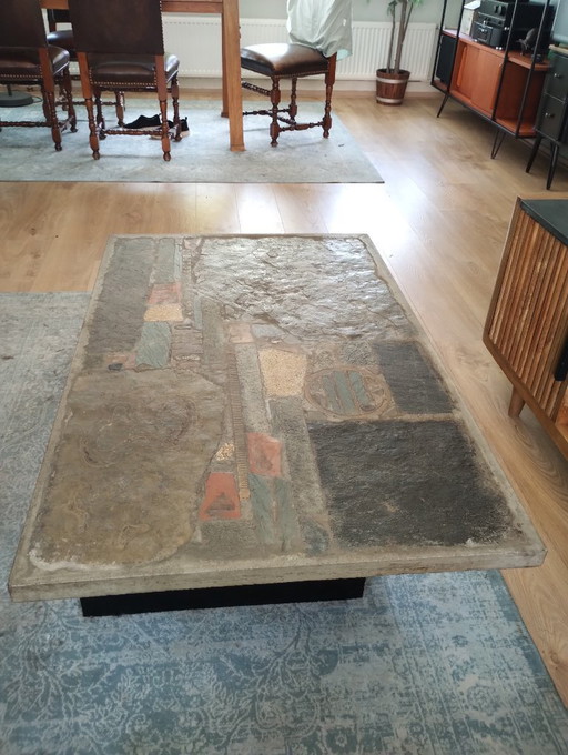 Table basse Kingma, brutaliste, 1973
