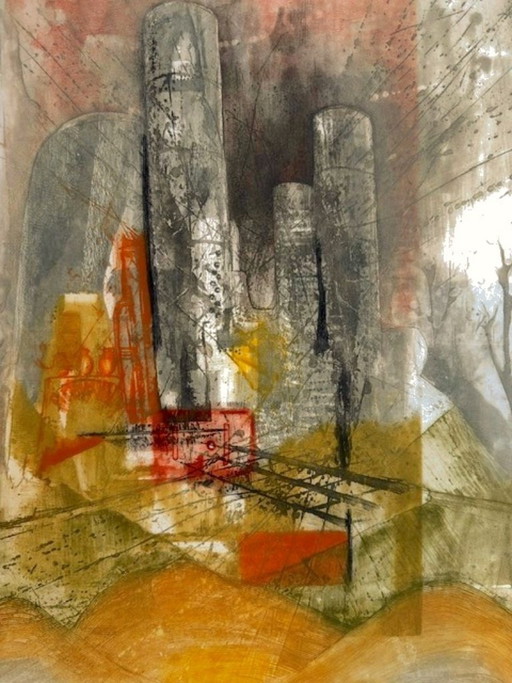 Lithograph "The Great Machine" by René Carcan