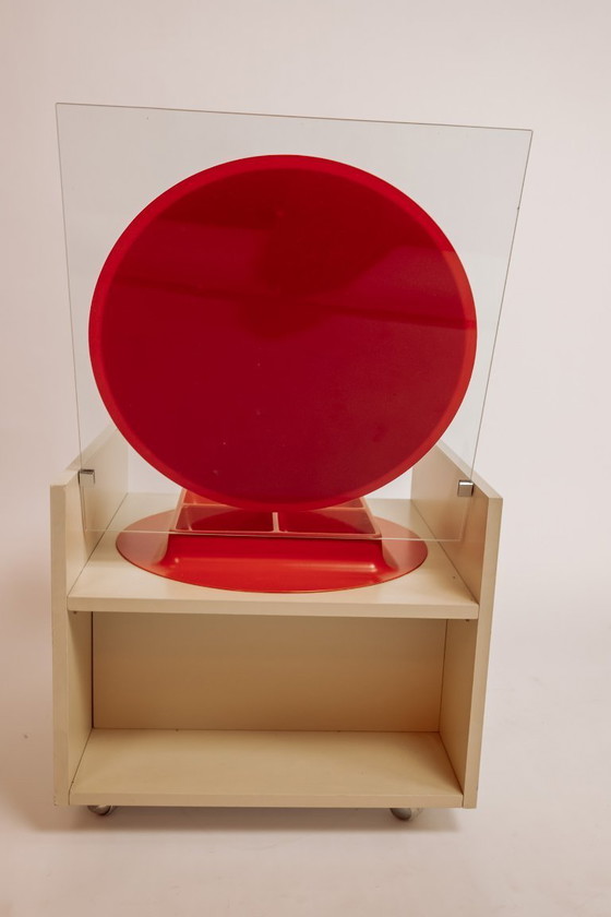 Image 1 of Set rood/witte Space Age nachtkastjes uit Italië, jaren 60