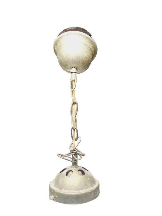 Mid-Century Pendant Lamp from Polam, 1950s – Glass, Metal (photo 6 of 8)