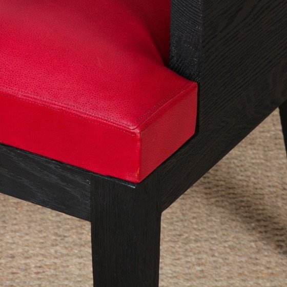 Image 1 of Stall-fauteuil van leer, ontworpen door Christian Liaigre, 1990.