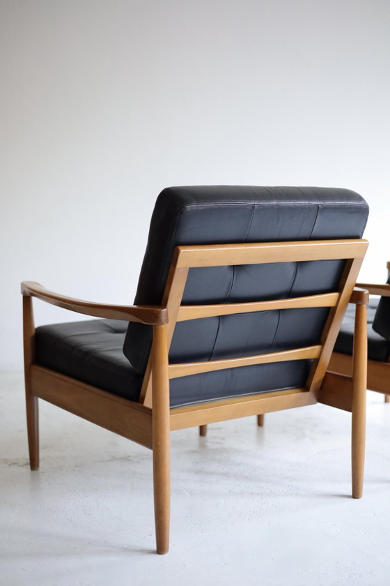 Set di 2 poltrone scandinave vintage anni '50/'60, Legno, Nero (foto 7 di 8)