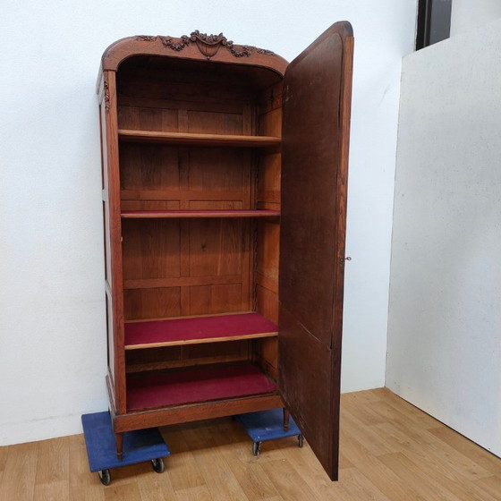 Image 1 of Antieke Vintage kledingkast garderobekast spiegelkast demontabel