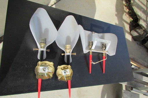 Wall sconce and two wall sconces from the 1960s, 3 pieces