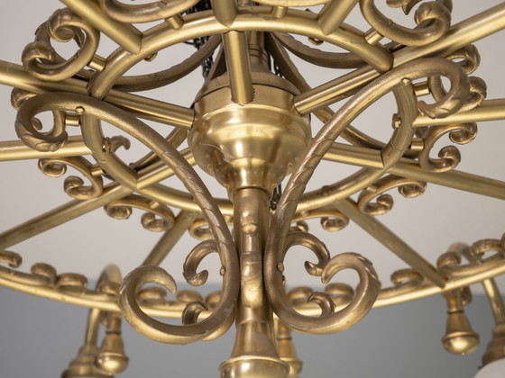 Image 1 of Lampadario decorativo in ottone, 1980