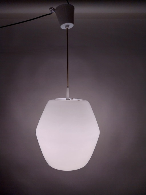 1 x Lampada a sospensione Philips Opaline anni '50, altezza 30 cm