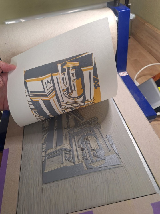 Linoprint 'Basiliek Oudenbosch ' – Kunst, Papier (photo 4 of 5)