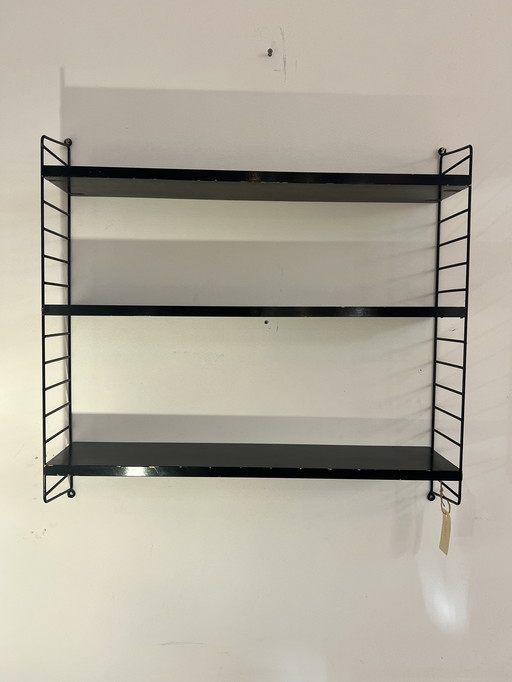 Vintage Wall Rack / Book Rack, Metal And Wood, Holland 1950's