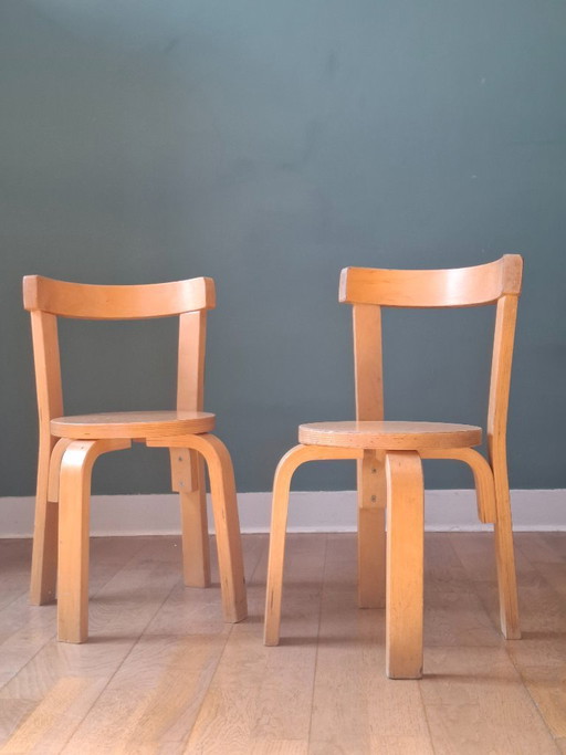 Paire de chaises enfant style Aalto Alvar