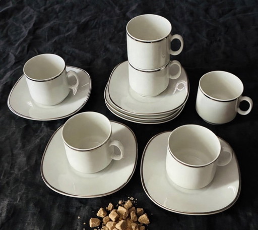 Coffee Service Cups and Saucers Porcelain Schirnding Bavaria
