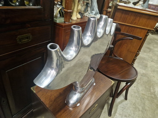 Large silver-colored vase 67x48