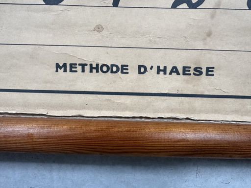 Antieke linnen schoolkaart ‘schoon schrift’ - D’Haese