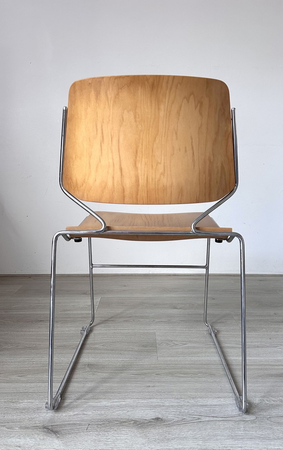 Image 1 of 6x Matrix Krueger houten design stoelen