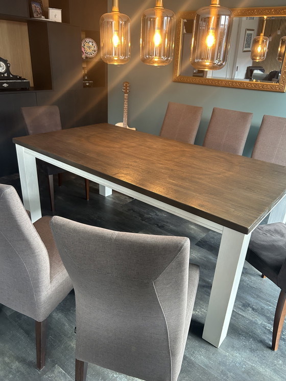 H&H Dining Table with 6 or 8 Chairs - 190x100x77 cm – Wood (photo 15 of 15)