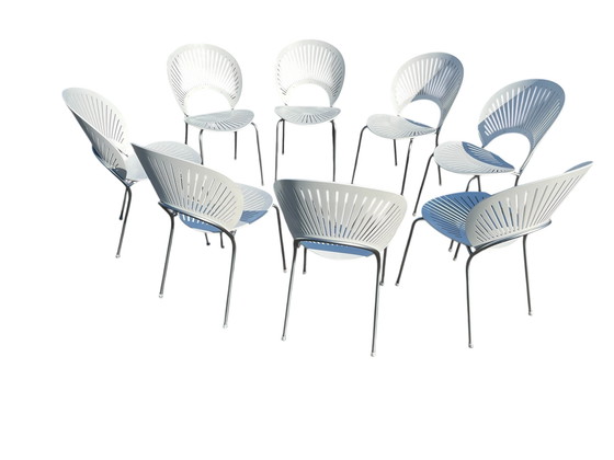 Image 1 of Set Van 8 Nanna Ditzel Stoelen “Trinidad” Voor Fredericia, Denemarken