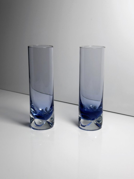 Image 1 of 6 Vintage Murano Glas Trinkgläser Violett Lila Dellen Bubble Brutalist 60er 70er Arti Vetro Kristall Italien Highball Longdrink 