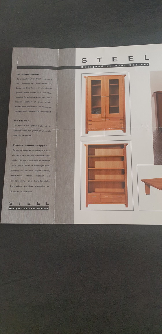 Image 1 of Vitrinekast en kleine kast, merk dutch oak Steel, designer by Hans Daalder