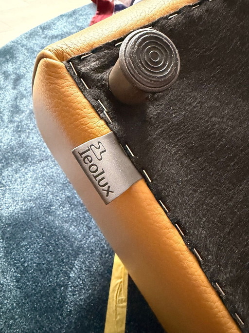 Poltrona e poggiapiedi Leolux Scylla, come nuovi!