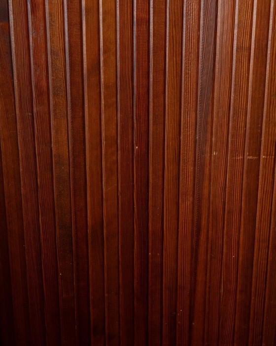 Image 1 of Art Deco kamerscherm van gepatineerd grenenhout, ontworpen door Jomain Baumann voor Baumann, Frankrijk, jaren 1930.