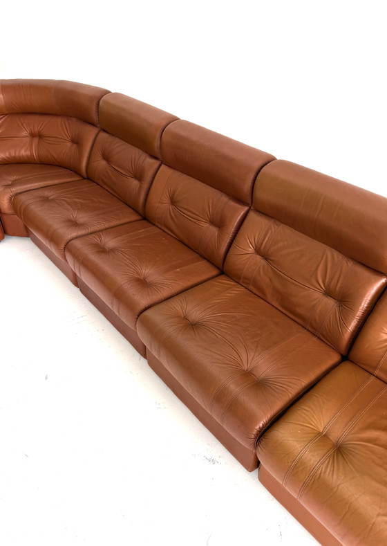 Vintage 6-Delige Modulaire Leren Bank, Jaren ‘80 – laauser, Modulaire banken, Wood, Leather (photo 8 of 14)