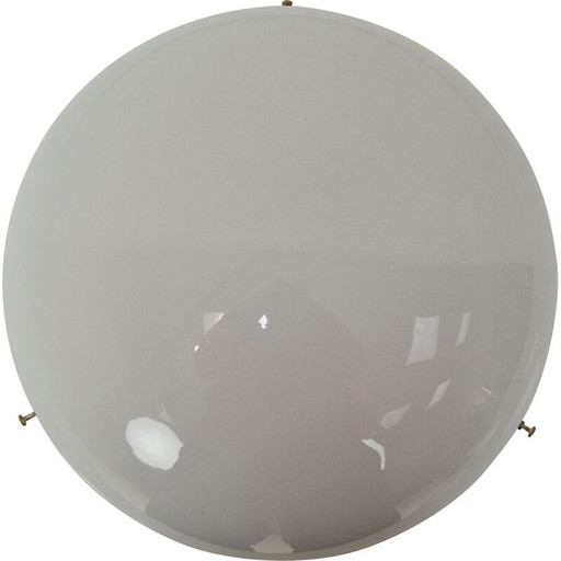 Vintage plafondlamp in bakeliet en melkglas, Tsjecho-Slowakije 1950