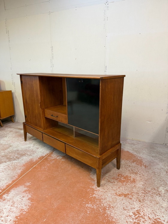 Solid oak design Sideboard attributed to Charles Ramos, vintage from the 60s, Wood, Black (photo 5 of 15)