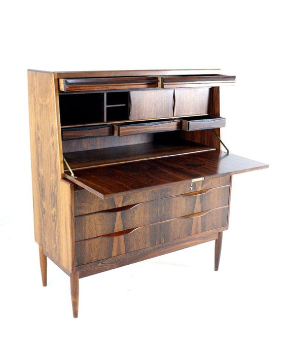Image 1 of Erling Torvits voor Klim møbelfabrik vintage palissander secretaire bureau Deens