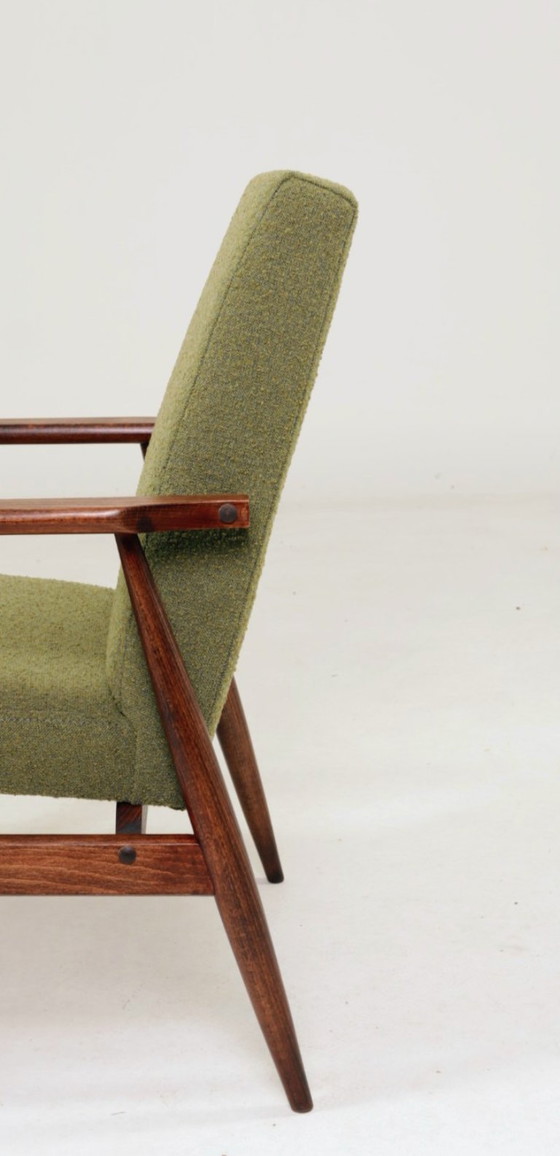 Image 1 of Pair Lounge Chairs Vintage Green Boucle,  Mid Century Design, 1960