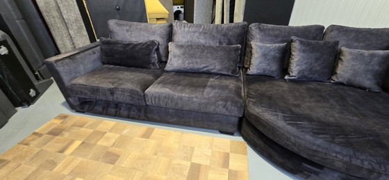Image 1 of Sofá esquinero Zitmax de terciopelo con esquinas redondeadas orgánicas, 1,5 años de antigüedad.