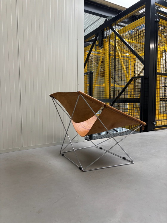 2 chaises Butterfly Artifort, Fauteuils d'appoint, Cuir, Orange (photo 8 sur 15)