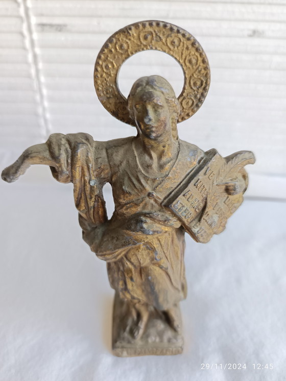 Image 1 of Ikone - Heiliger Pancrance - Vergoldete Bronze 1910-1920 - Spanien