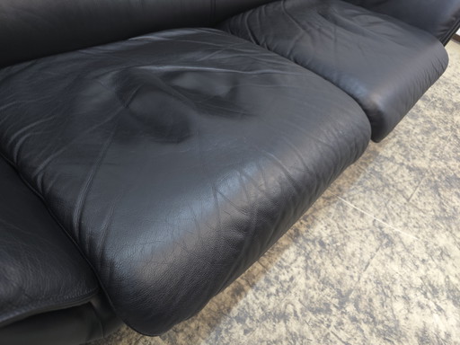 De Sede ds 2011 Black Two-Seater Designer Sofa Leather Sofa Couch desede