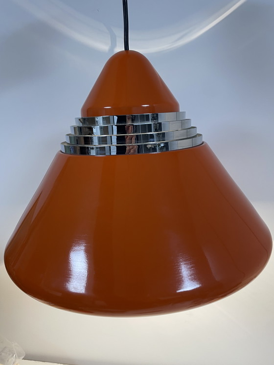 Image 1 of Abat-jour vintage Staff Leuchten laqué orange, modèle 5535/36 - conçu par Alfred Kalthoff