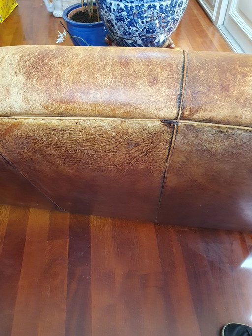 Leather club sofa