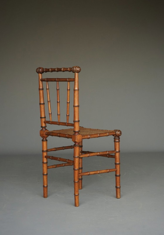 Antique American Faux Bamboo Side Chair – Dining chairs, Wood (photo 2 of 16)