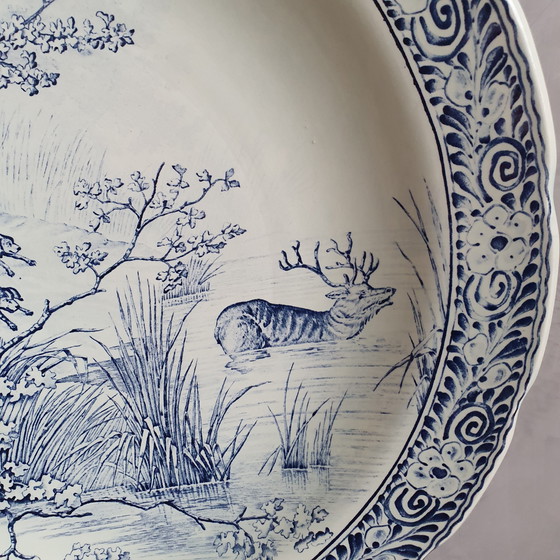 Image 1 of Delft Blue Wall Plate From Royal Sphinx With Yacht Image