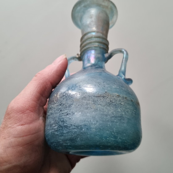 Jarrón Murano Scavo azul celeste con brillo nacarado, ¡una pieza llamativa de mediados de siglo! (photo 5 of 15)