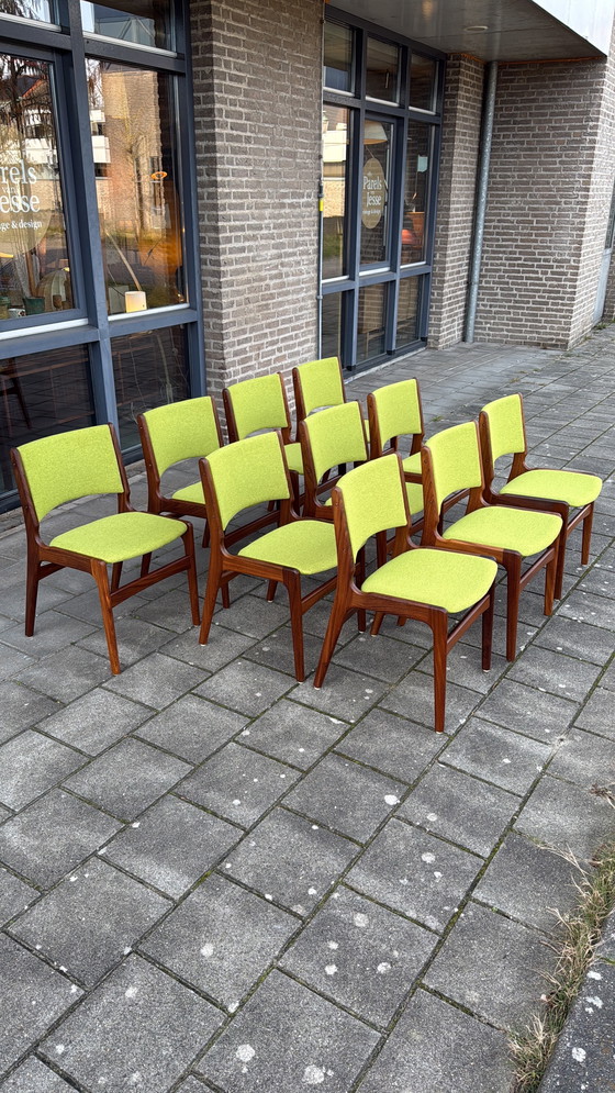 Image 1 of 6x gerestaureerde eetkamerstoel model 89, Erik Buch ‘60