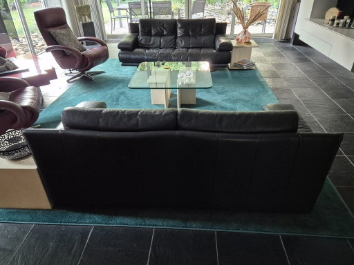 Rolf Benz Set 2 Pieces 6500 2-Seater Sofas Black Leather – 2 zitsbanken, Calfskin (photo 2 of 5)