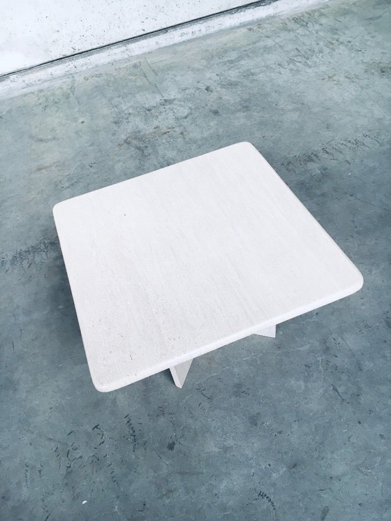Image 1 of Postmodern Design Granite Stone Square Side Table Italy 1970's