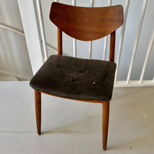 Vintage 1960er Mid-Century Modern Esszimmerstuhl – Teak & Buche – Schmetterlingsrücken