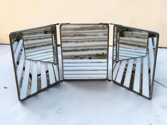Triptych barber mirror 1950 – Metal, Art Deco (photo 4 of 9)