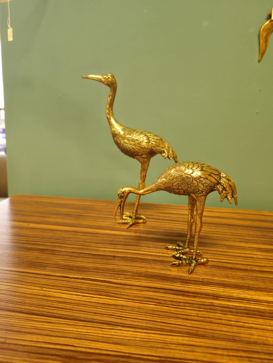 Image 1 of Set Messing Kranich Kranich Vögel