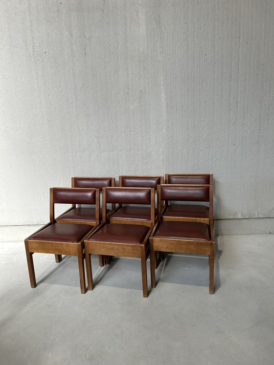 Vintage moderne du milieu du siècle – Mid Century Modern, Chaises de salle à manger, Wood, Skai (photo 7 of 7)