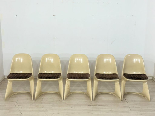 Set van 5 Casalino Casala stoelen / Vintage Space Age eetkamerstoelen – jaren 70