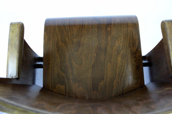 Image 1 of Fauteuil de cinéma vintage TON (Thonet), tchèque des années 1940, siège de théâtre en bois