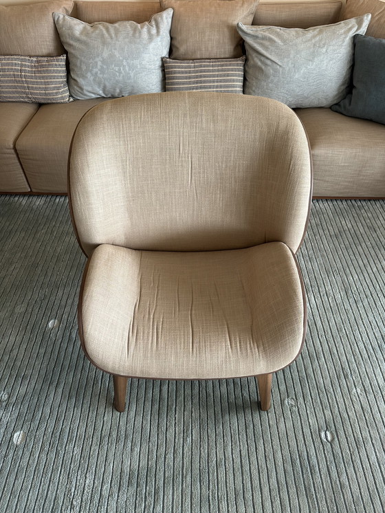 Image 1 of Perrouin Scandinavian-style armchair and matching footstool