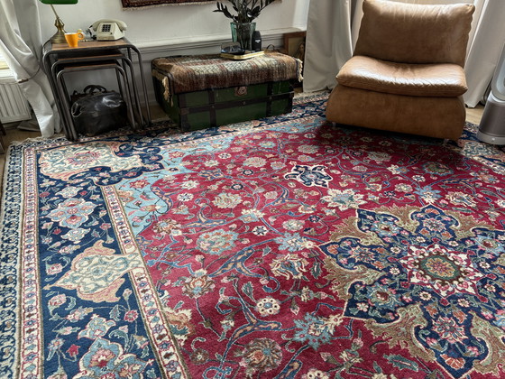 Image 1 of Tappeto unico Tabriz persiano - Rosso con accenti blu-verdi - circa 400 × 300 cm