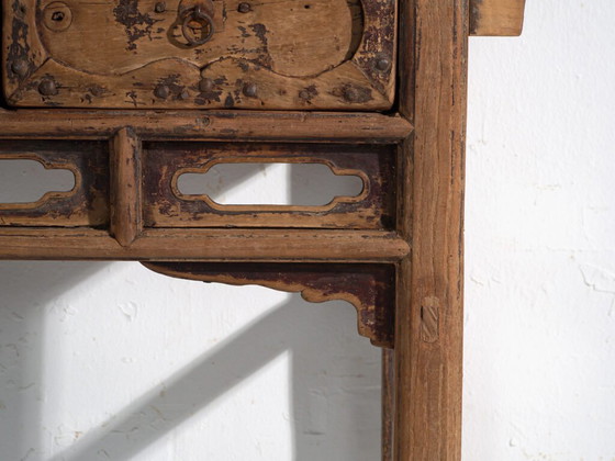 Consolle antica in pino con due cassetti – Cina, circa 1930 – Console (photo 40 of 40)