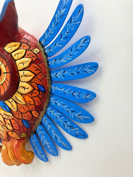 Image 1 of Fairytale owl. A unique figurine for the wall. Handmade by the artist
